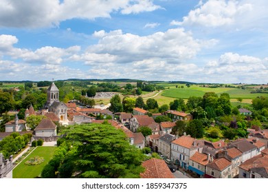 Rooftops Of Idyllic Village, Bourdeilles, Dordogne, France