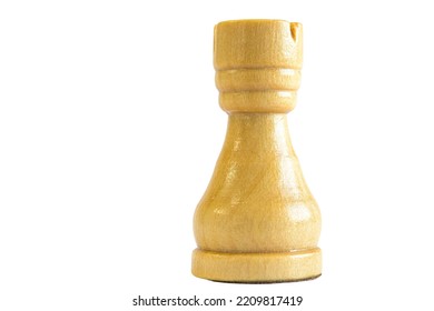 Rook Isolated Wooden Chess Piece, Studio Shot