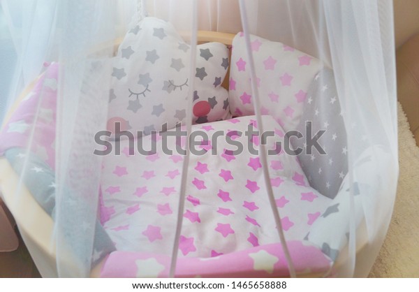 Room Baby Baby Round Crib White Stock Photo Edit Now 1465658888