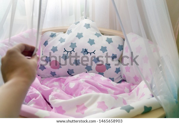 Room Baby Baby Round Crib White Stock Photo Edit Now 1465658903