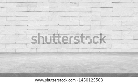 Room cement empty grey texture background.Modern room.Creative design gray floor.luxury interior concrete home brick wall white background.concrete of flooring  display.white texture brick wall