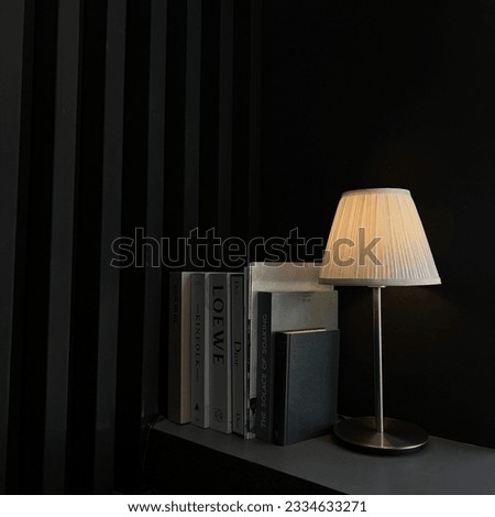 Room decoration, relaxation corner, lamp, decorative book