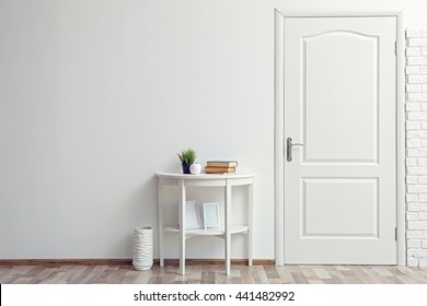 Room Design Interior With Closed Door