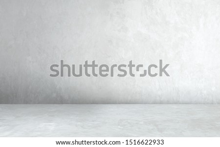 Room empty of cement floor with gray room cement or concrete wall texture background and sun light.