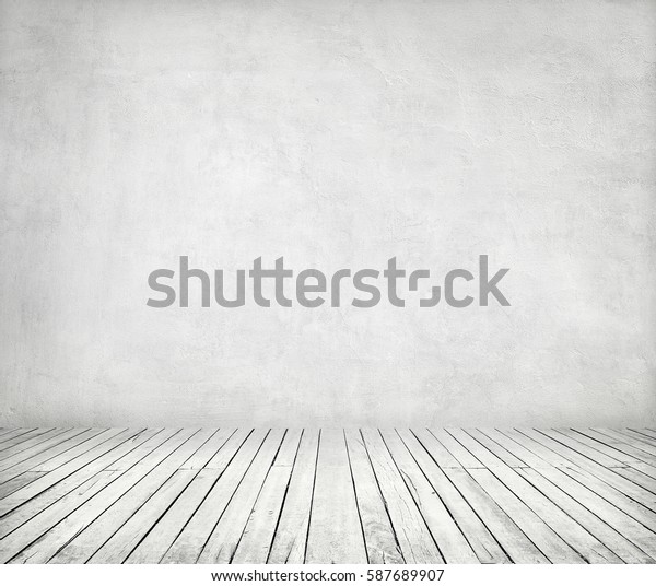 Room Interior White Stucco Wall Wooden Stock Photo Edit Now