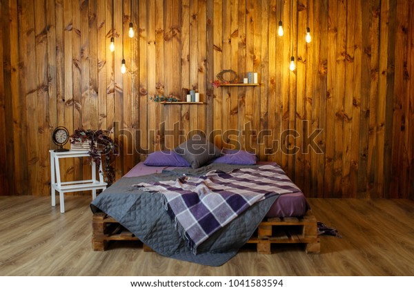 Room Loft Interior Bed Light Bulbs Stock Photo Edit Now