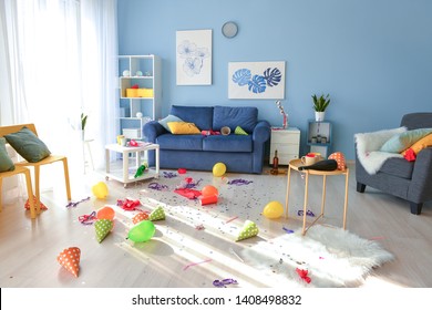 Room In Terrible Mess After Party