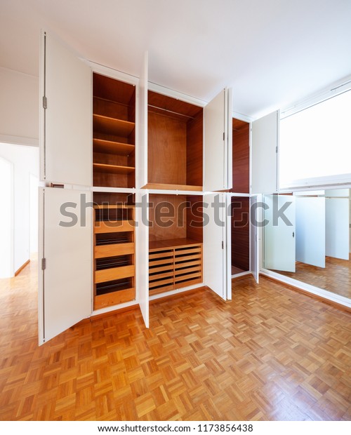 Room Wardrobe Parquet Mirror Nobody Inside Stock Photo Edit Now