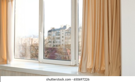 Room window with light curtains
