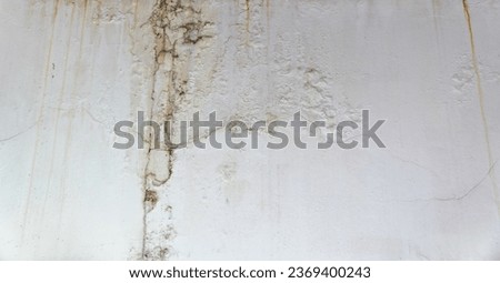 Rooof leak and seepage through wall ,close-up of a stain on the wall.