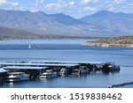 Roosevelt Arizona 9/28/19 View of boats in the marina at Roosevelt Lake