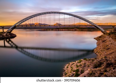 Roosevelt Bridge, Lake And Dam.