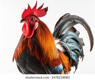 Rooster profile isolated on white background, chicken, hen, farm animal - Powered by Shutterstock