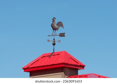 A rooster wind direction on the roof