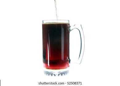 Root Beer In A Large Mug Isolated On White