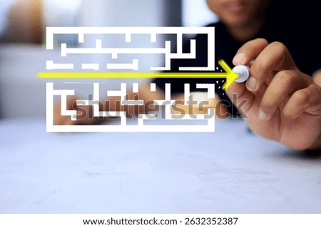 Root cause analysis by experience concept with a man draw pen to shortcut through maze find out the problem solution