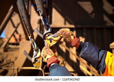 Rope Access Worker Technician Hand Closing Stock Photo 1169341960 ...