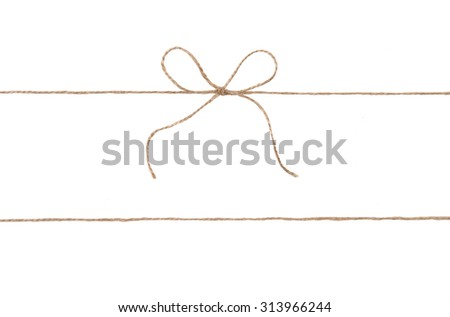 Rope and bow isolated on white.