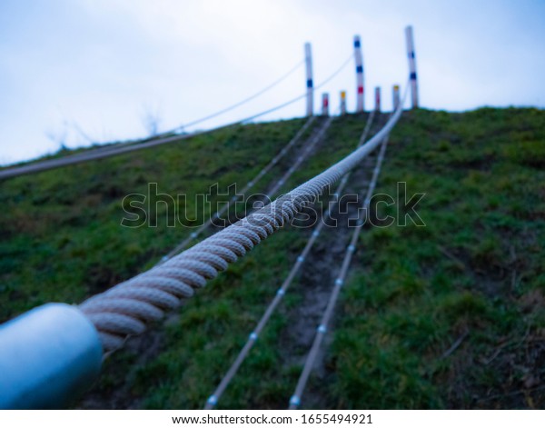 Rope to climb on the\
hill