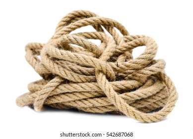 Rope Closeup On White Background Isolated