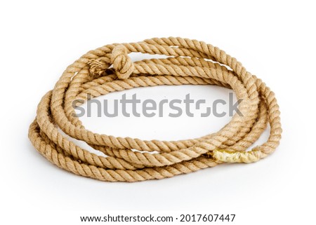 Rope close-up on a white background isolated