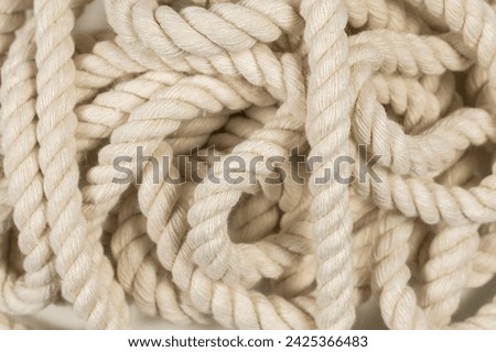 Rope detail. Close-up of its rope texture Depth of field minimalism ropes.