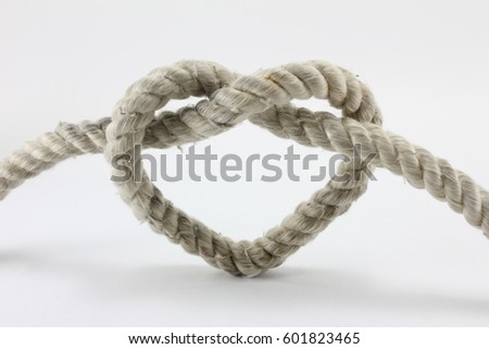rope with knot isolated on white background

