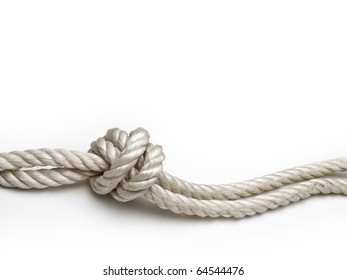 Rope With A Knot On White Background