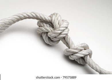 Rope With A Knot On White Background