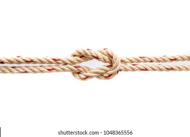 Rope Knotted On White Background Stock Photo 1048365556 