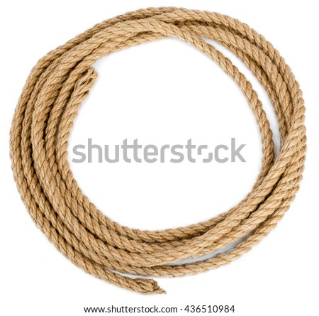 Rope loop isolated on white background, closeup