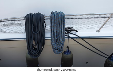 Rope On Yacht Deck, Close Up