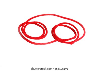 Rope Red Circle Is Placed On A White Background.