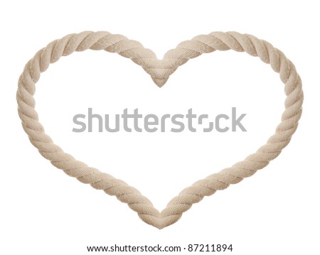 rope in the shape of heart isolated