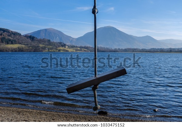 Rope Swing Over Loweswater Lake District Stock Photo Edit