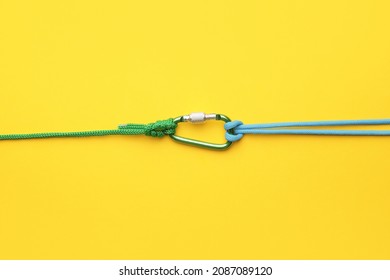 Ropes With Lobster Clasp On Color Background