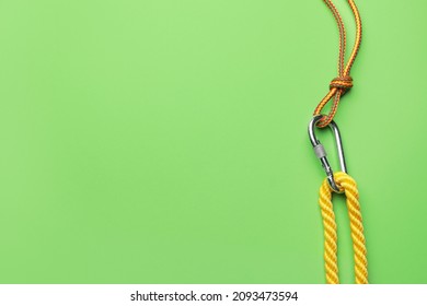 Ropes With Lobster Clasp On Color Background