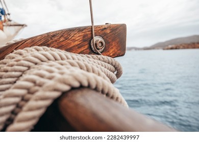 Ropes from a old sailing boat in mallorca