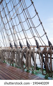 ropes on an old vessel, sailing 