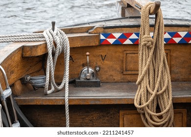 Ropes On A Old Wooden Ship