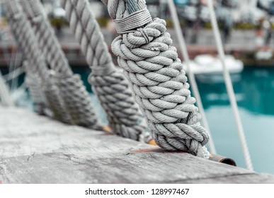 Ropes on a sailing ship
