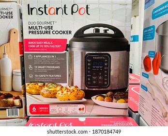 Ros, CA - December 5, 2020: New Instant Pot On Display Inside A Big Box Warehouse Store. 