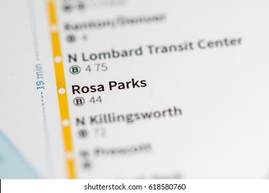 Rosa Parks Station. Portland Metro map.