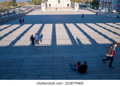 ROSARIO, ARGENTINA - Sep 21, 2016: The Tourists And Passers-by At The National Flag Memorial