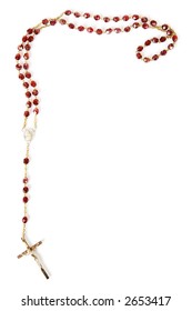 Rosary Beads Isolated On White