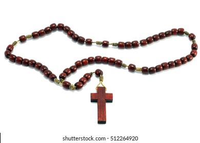 Rosary Isolated On White Background