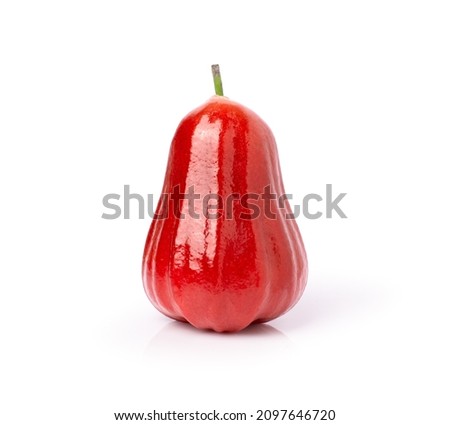 Rose apple or chomphu thai fruit isolated on white background with clipping path.