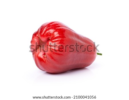 Rose apple or chomphu thai fruit isolated on white background with clipping path.