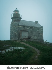Rose Blanche Lighthouse on a foggy day, Rose Blanche, Newfoundland and Labrador, Canada