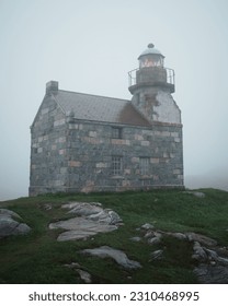 Rose Blanche Lighthouse, on a foggy day, Newfoundland and Labrador, Canada
